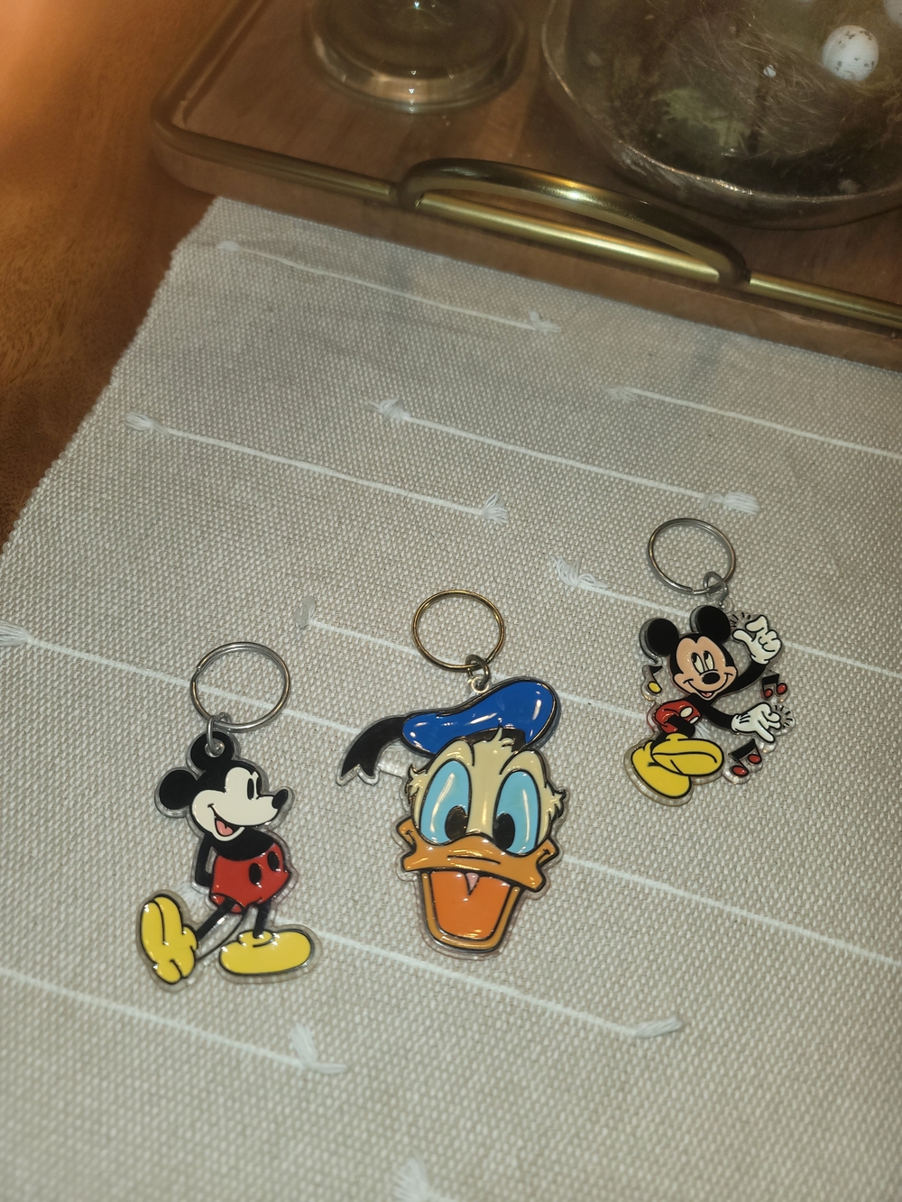 Vintage Disney Co. Set Of 3 Donald Duck and Mickey Mouse Keychain Set